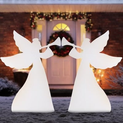 Best Choice Products 3ft Set of 2 Christmas Angel Yard Decorations w/ Weather-Resistant PVC, 4 Stakes - H9 - 1151