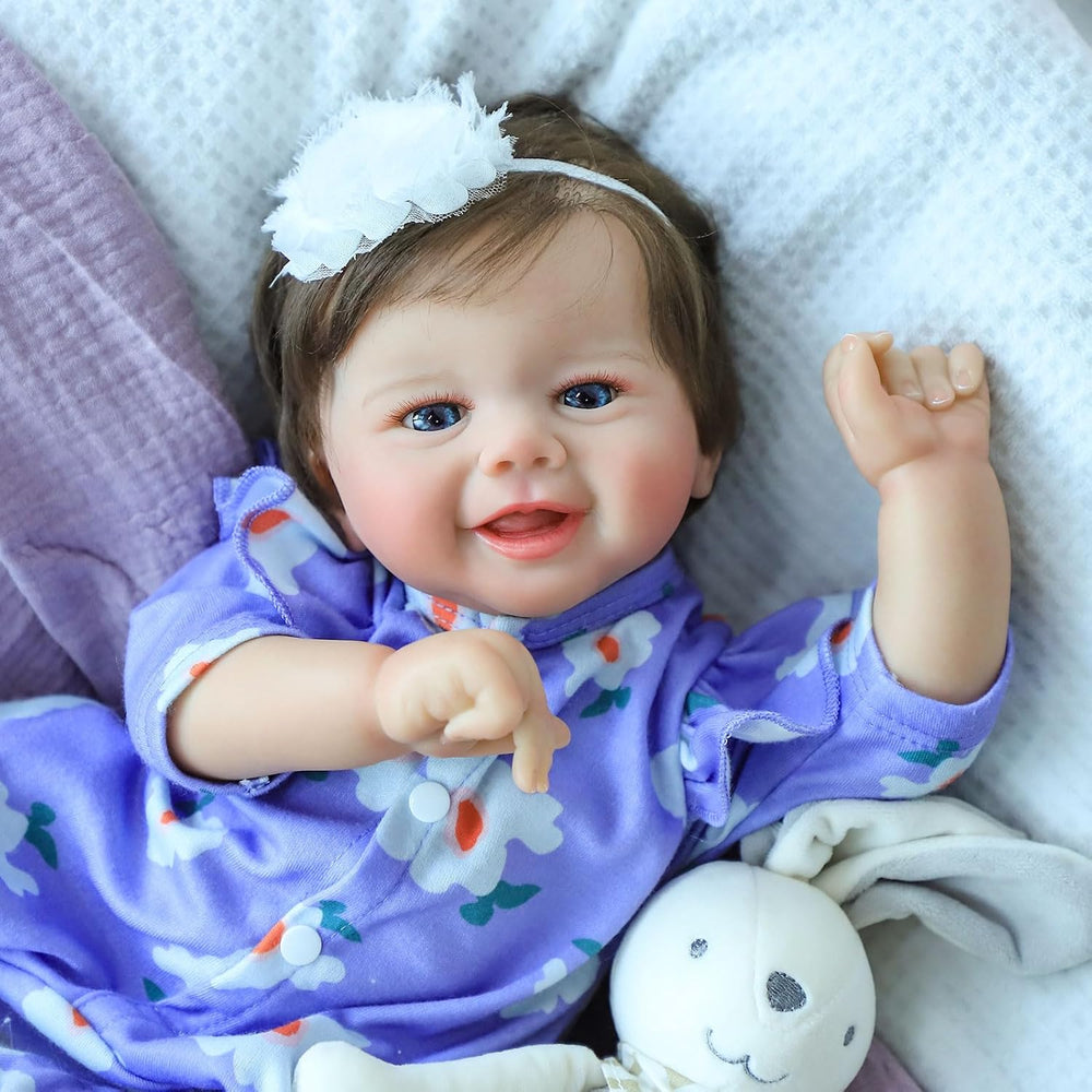 SCOM Realistic Reborn Baby Dolls, 20 Inch Real Baby Feeling Realistic-Newborn Dolls Adorable Smiling Real Life Baby Dolls with Gift Box for Kids Age 3 1313