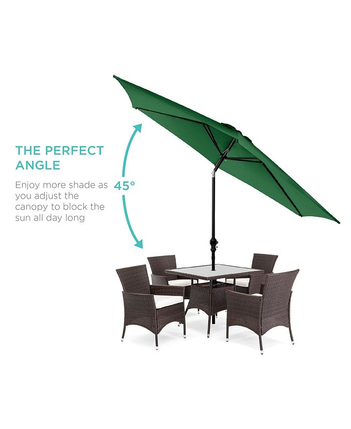 Best Choice Products 10ft Outdoor Steel Market Patio Umbrella w/ Crank, Tilt Push Button, 6 Ribs - Green - No Size - A2 - 495