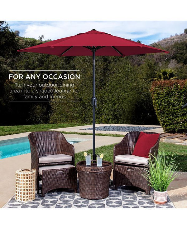 Best Choice Products 7.5ft Heavy-Duty Outdoor Market Patio Umbrella w/ Push Button Tilt, Easy Crank - Red 1761