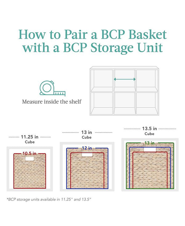 Best Choice Products 12x12in Hyacinth Baskets, Set of 5 Multipurpose Collapsible Organizers w/ Inserts - White -A3-1033