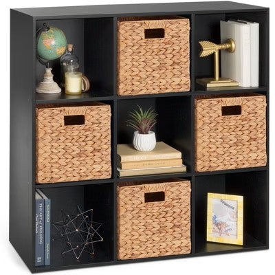 Best Choice Products 9-Cube Bookshelf, Display Storage System, Compartment Organizer w/ 3 Removable Back Panels - Black - D9 - 1469