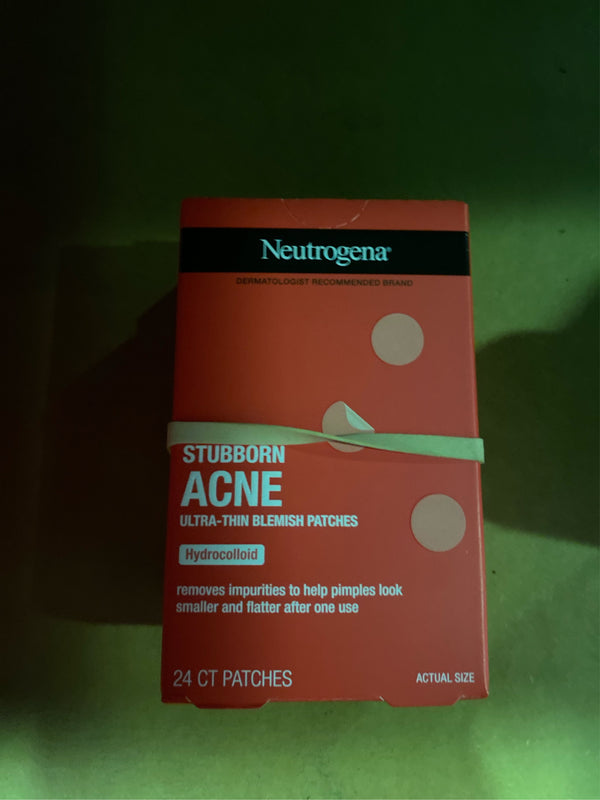 (Lot of 2) Neutrogena Stubborn Acne Patches - Ultra-Thin Hydrocolloid Spot Stickers - 24ct - C4 - 363