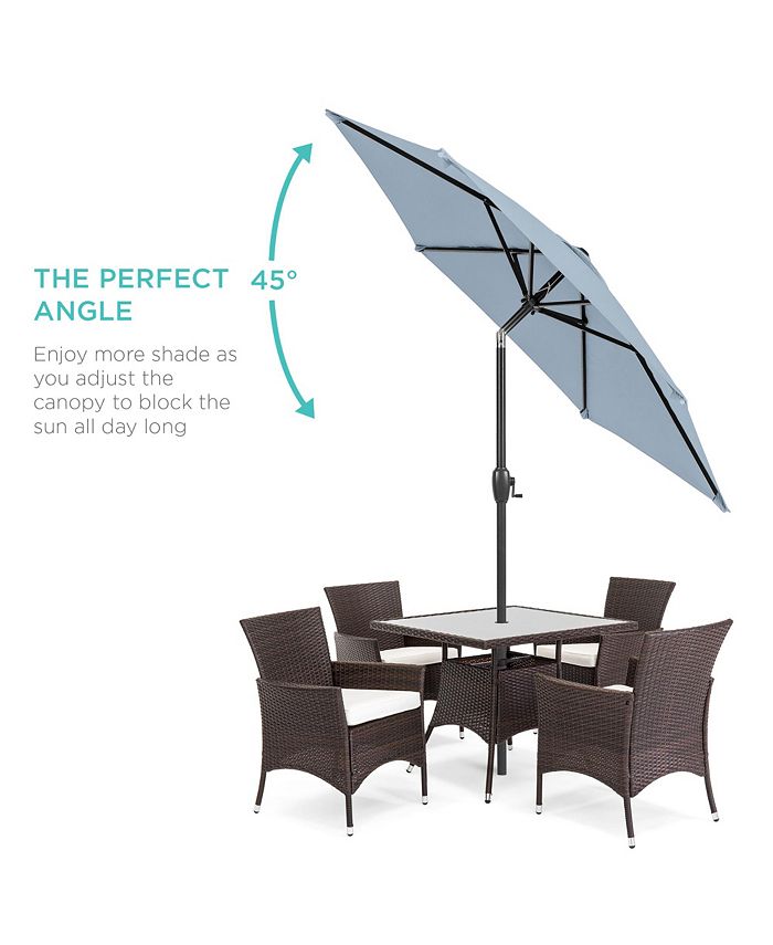 Best Choice Products 7.5ft Heavy-Duty Outdoor Market Patio Umbrella w/ Push Button Tilt, Easy Crank - Blue -F4-1983