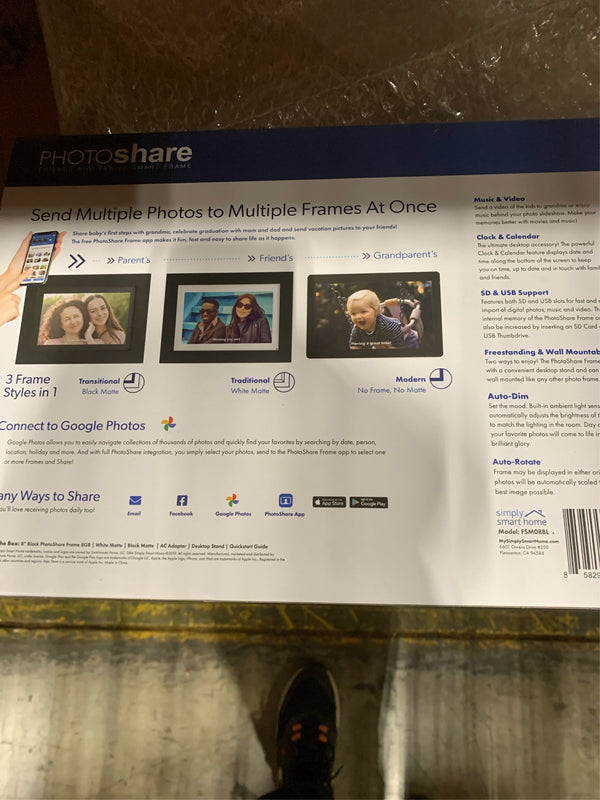 8 in. PhotoShare Social Network Frame - L8 - 198 -C2-0325 -C2-0330 -G5-0822. -G5-0823