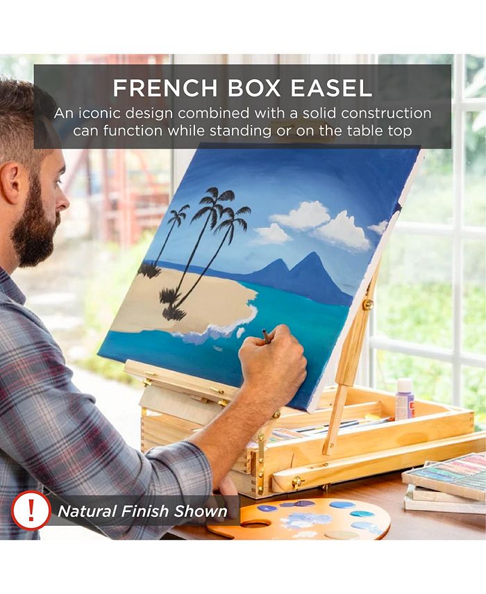 Best Choice Products French Easel, 32pc Beginners Kit Portable Wooden Adjustable Tripod w/ Paint Supplies - Blue - NO SIZE -G1-1637