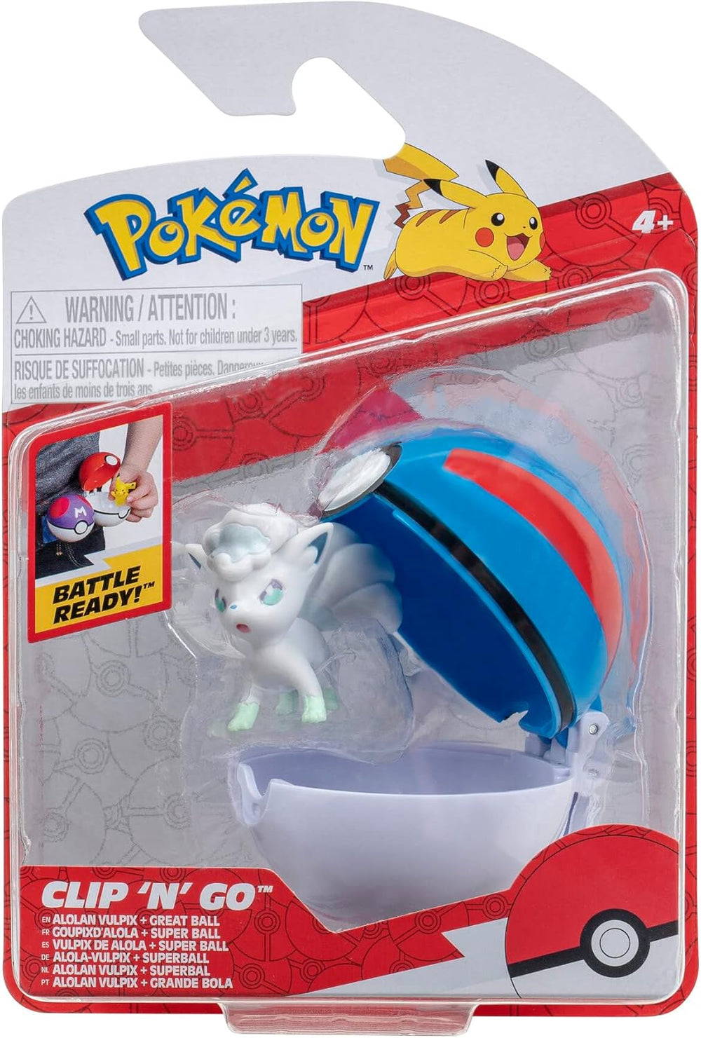 Pok mon PKW3135 Clip 'n'Go Pok  Balls Alola Vulpix & Super Ball, Official Pok ball with 5 cm Figure 1463