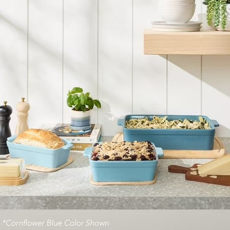 Best Choice Products 3-Piece Ceramic Bakeware Set, Stoneware Baking Dishes, Casserole Serving Set - Vanilla Buttercream -F6-1674