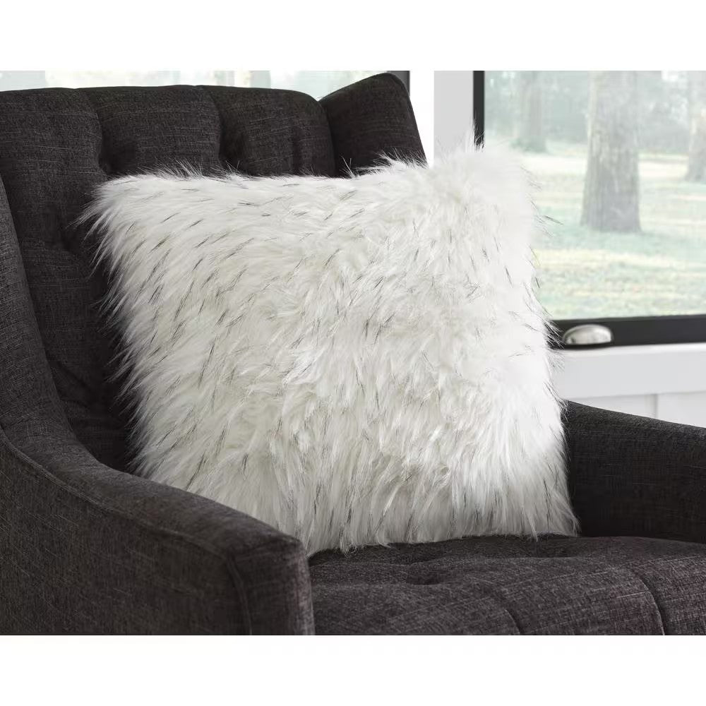 Calisa White Animal Print Polyester 20 in. L x 20 in. W Pillow - F12 - 1112