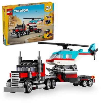 LEGO Creator 3 in 1 Flatbed Truck with Helicopter
