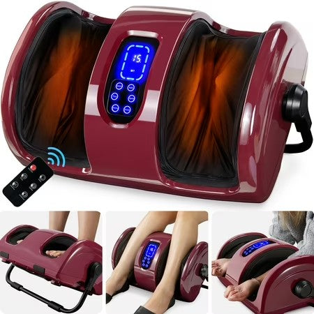 Best Choice Products Foot Massager Machine, Therapeutic Reflexology Massager w/ High-Intensity Rollers - Burgundy - G1 - 1950