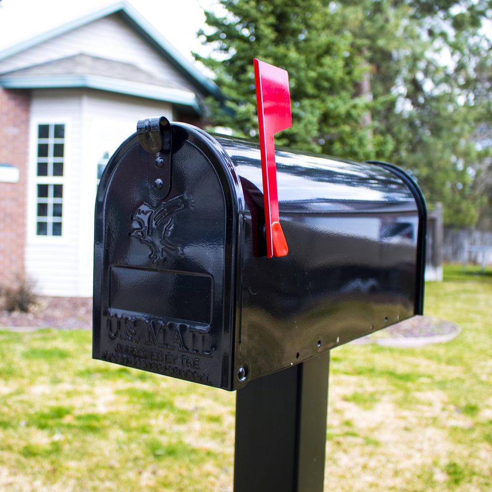 Architectural Mailboxes Elite Classic Galvanized Steel Post Mount Black Mailbox 1909