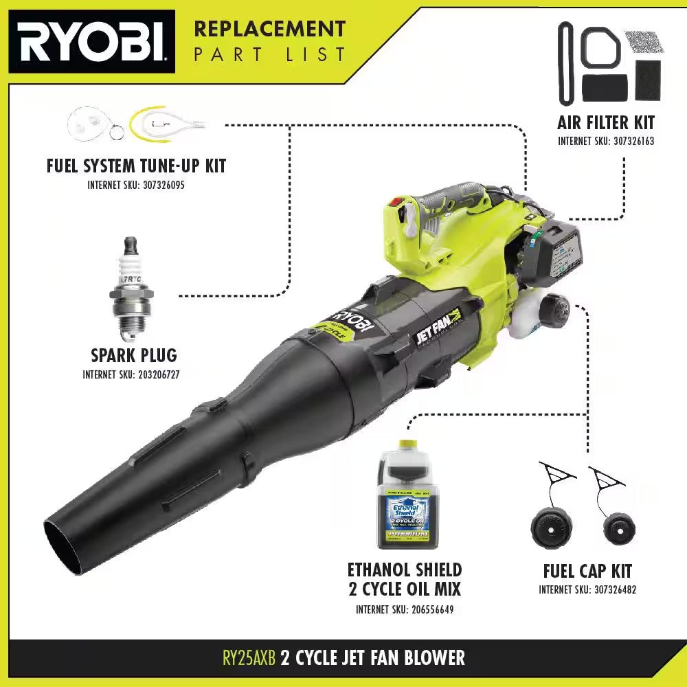 RYOBI 160 MPH 520 CFM 25cc Gas Jet Fan Blower 1678