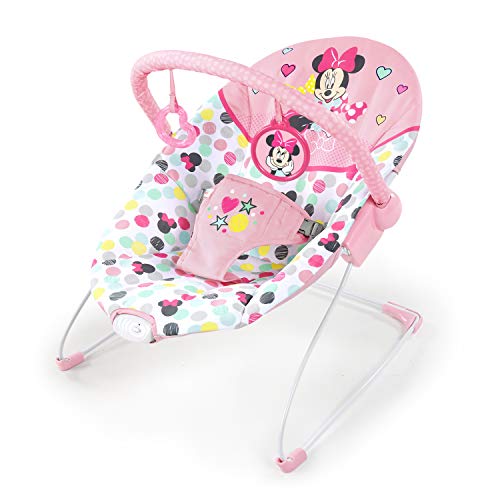 Disney Baby Slip Resistant Vibrating Infant Baby Bouncer Minnie Mouse Spotty Dotty by Bright Starts 1967