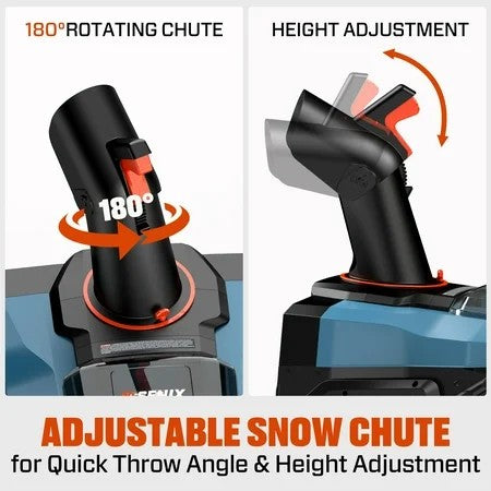 SENIX 40V 21 Inch Brushless Snow Thrower Cordless Snow Blower,Includes10000mAh Batteries & LED Lights,5-Year Warranty,33ft Throw, 680Lbs/Min 1788