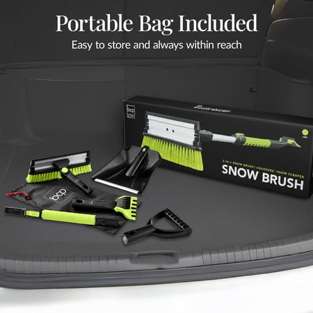 Best Choice Products 39" Extendable 4 in 1 Snow Brush with Shovel, Squeegee & Ice Scraper - Lime - B10 - 1477