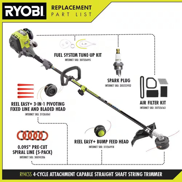 RYOBI 4-Stroke 30 cc Attachment Capable Straight Shaft Gas Trimmer 1994