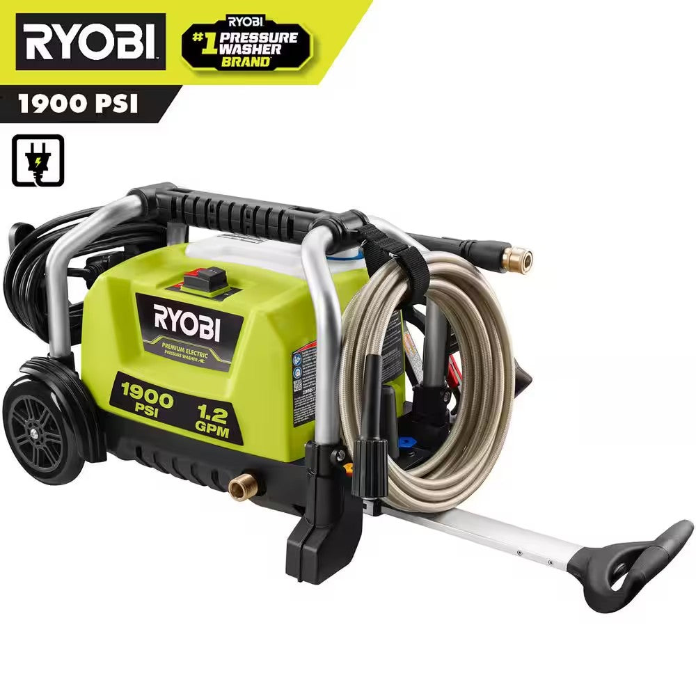 RYOBI 1900 PSI 1.2 GPM Cold Water Wheeled Corded Electric Pressure Washer 1677