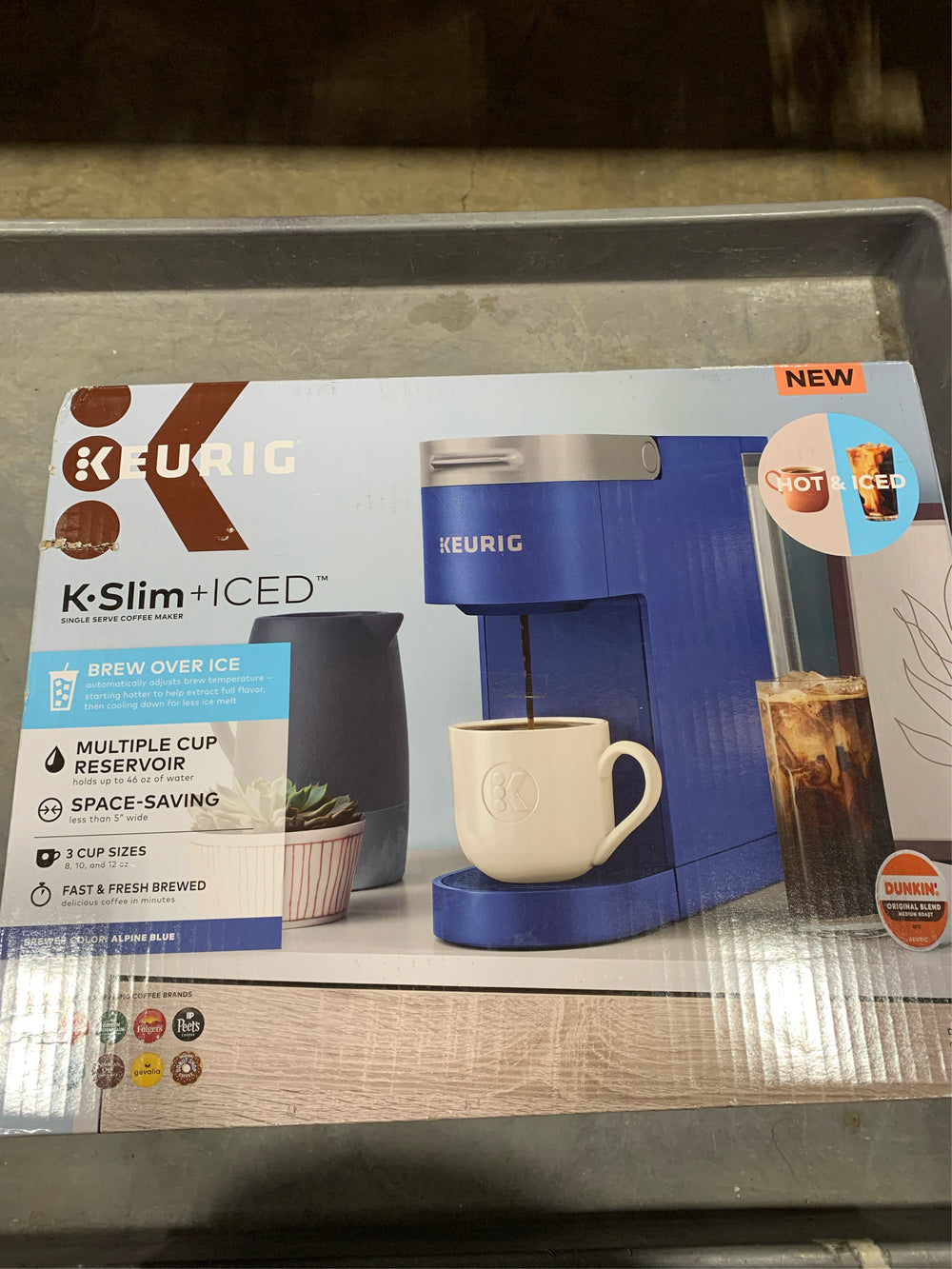 Keurig K-Slim + ICED Single-Serve Coffee Maker, Alpine Blue -A14-1356