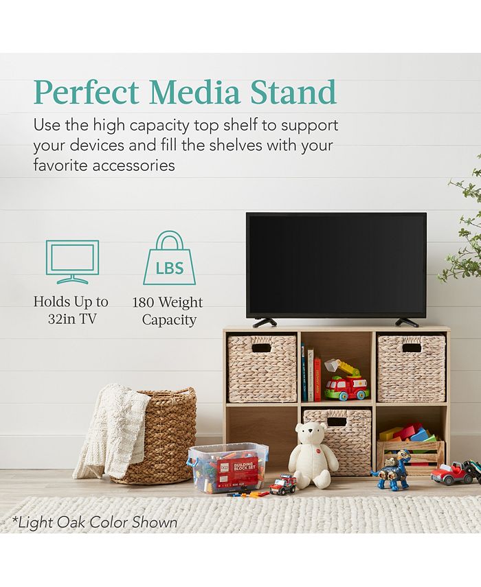 Best Choice Products 6-Cube Bookshelf, 11in Display Storage System, Organizer w/ Removable Back Panels - Brown 1257b