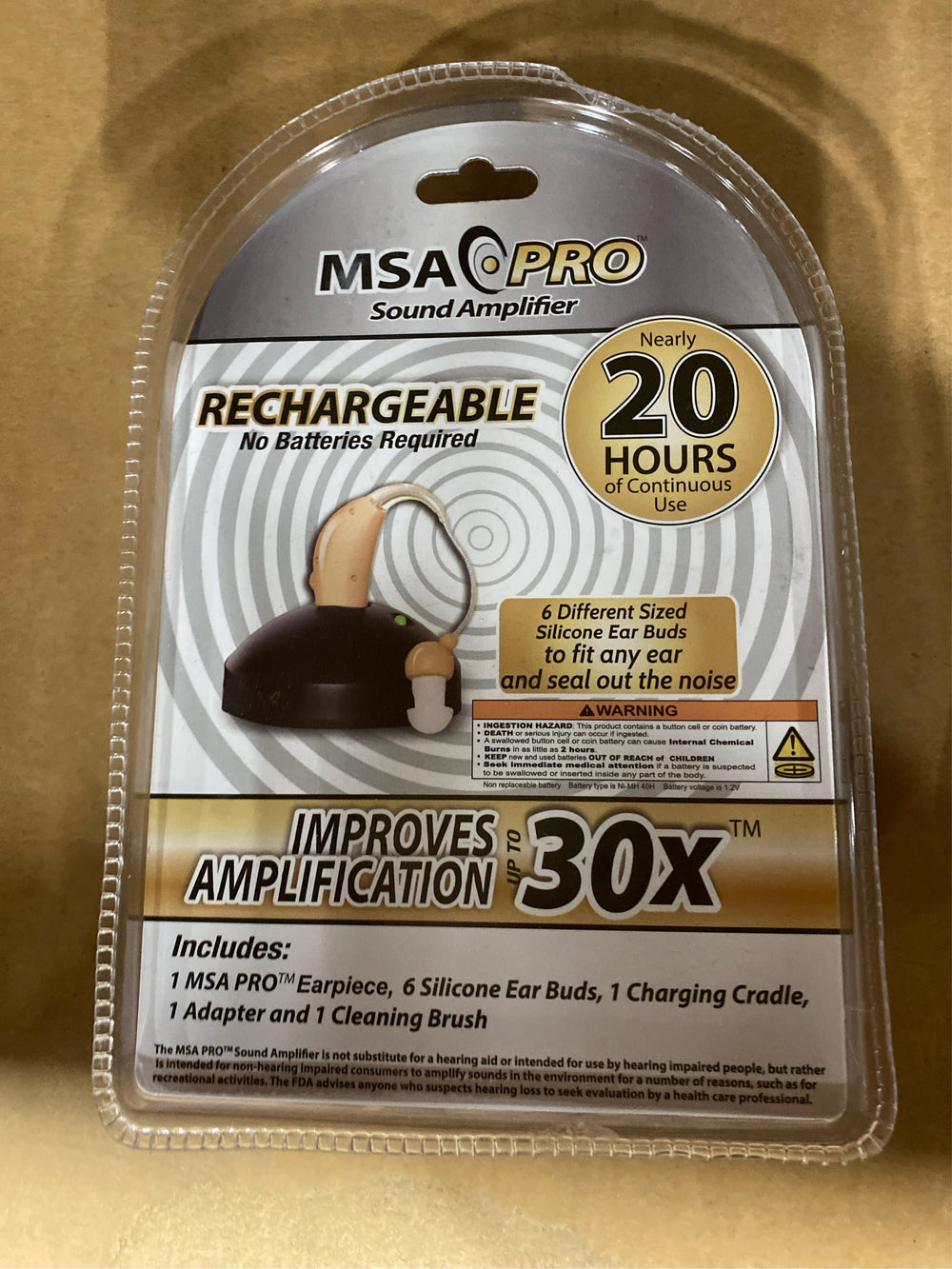 MSA Pro Personal Behind-the-Ear Sound Amplifier, Beige - K1 - 1407