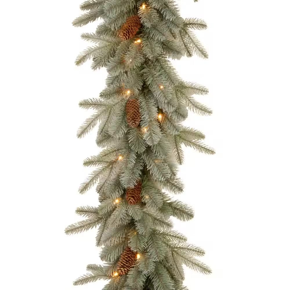 9 ft. Frosted Arctic Spruce Garland with Clear Lights - F14 - 1797
