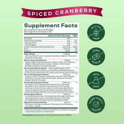BLOOM NUTRITION Greens and Superfoods Powder - Spiced Cranberry - F11 - 1104