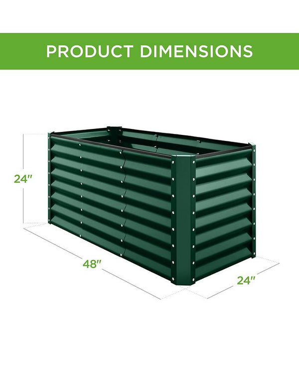 Best Choice Products 4x2x2ft Outdoor Metal Raised Garden Bed, Planter Box for Vegetables, Flowers - Green - No Size 1794