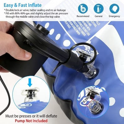 iMountek"47" Inflatable Snow Tube for Kids & Adults, Heavy Duty 0.6mm, Dual Handles, 374lbs Capacity"Blue - F13 - 1790