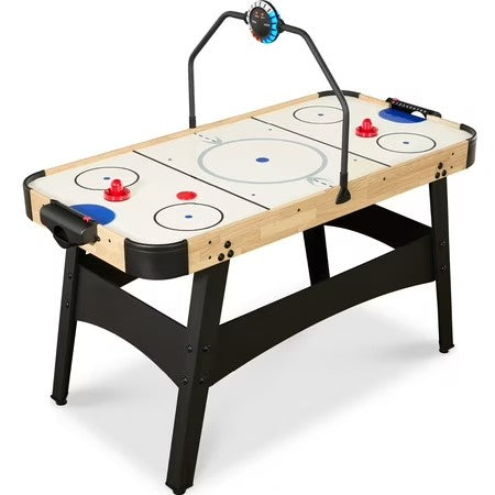 Best Choice Products 54in Air Hockey Game Table w/ LED Lights, Scoreboard, Powerful Motor - Natural - B13 - 1493