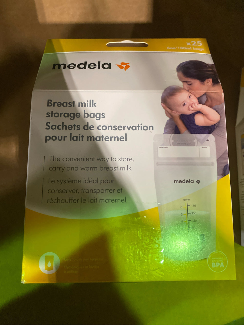 (Lot of 2) Medela Breast Milk Storage Bags, 6oz/180ml, Clear with Measurements, 68060, 25 Count - K10 - 173