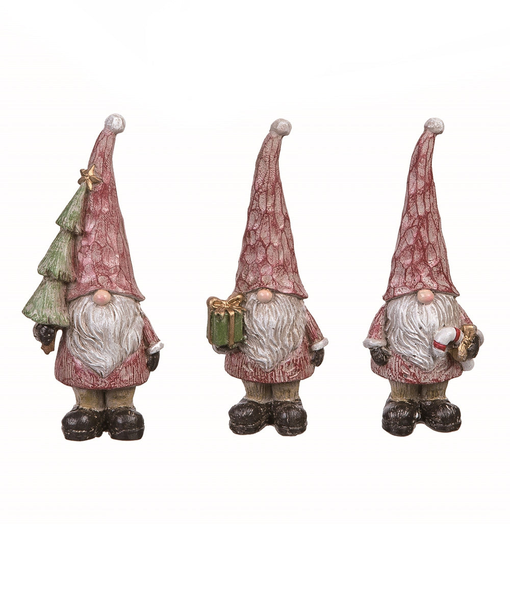 Red & Green Assorted Santa Gnome Figurine - Set of 12 - C13 - 1549
