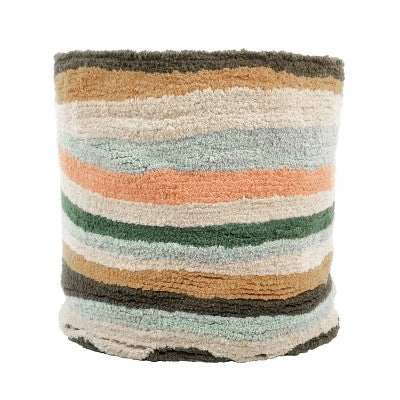 VIP Cotton 12 in. Multicolor Wavy Textured Basket with Lining - L8-0157