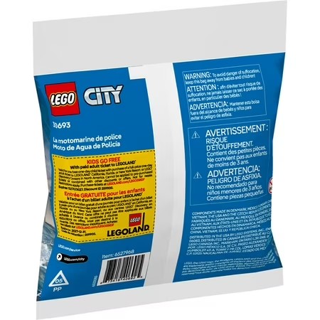 LEGO City Police Water Scooter Building Toy - Includes Police Office Minifigure - G12 - 274