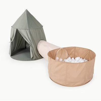 Rollic by Gathre Playroom Bundle Tent Tunnel and Ball Pit - Cream 1686