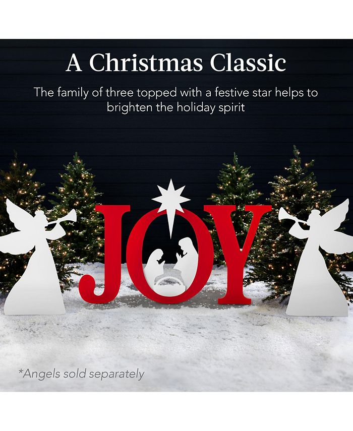 Best Choice Products 46in Outdoor JOY Christmas Nativity Decoration w/ Weather Resistant PVC, Ground Stakes - Multi -D14-370