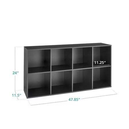 Best Choice Products 8-Cube Bookshelf, 11in Display Storage System, Organizer w/ Removable Back Panels - Black - B14 - 1498