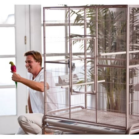 A and E Cage Co. Wrought Iron Flight Cage-Black - M14 - 72