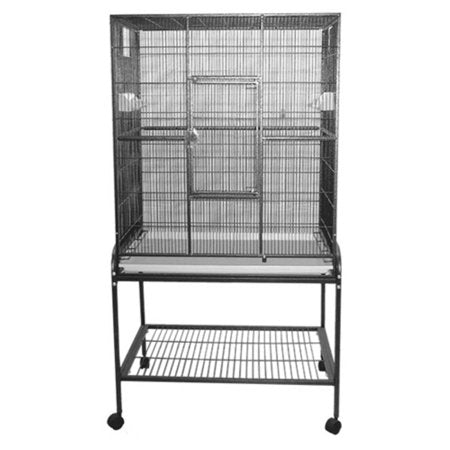 A and E Cage Co. Wrought Iron Flight Cage-Black - M14 - 72