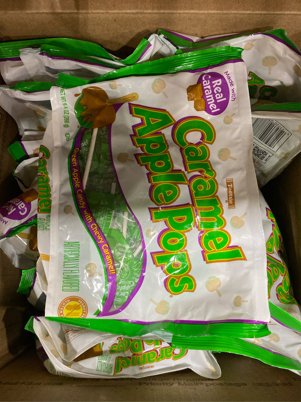 (Lot of 10) Tootsie Caramel Apple Pops Candy Standup Bag - 9.4oz - J8 - 1626