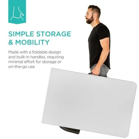 Best Choice Products 8ft Plastic Folding Table, Indoor Outdoor Heavy Duty Portable w/ Handle, Lock for Picnic - White 1765