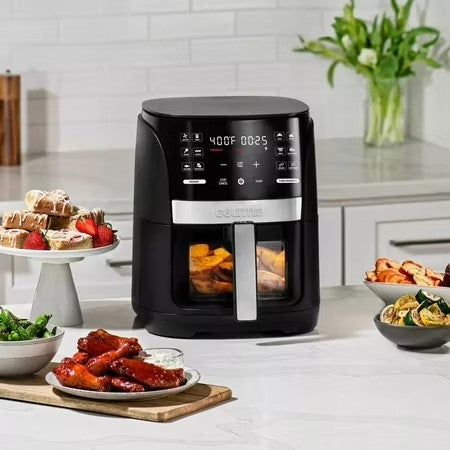 Gourmia 6-Qt Digital Window Air Fryer with 12 Presets & Guided Cooking Black - B6 - 496