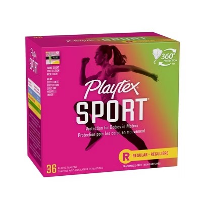 Playtex Sport Tampons - Plastic - Unscented - Regular - 36ct - C2 - 1292