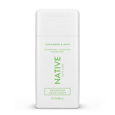 (Lot of 3) Native Travel Size Vegan Cucumber & Mint Natural Volume Conditioner, Clean, Sulfate, Paraben and Silicone Free - 3 fl oz - L9 - 133