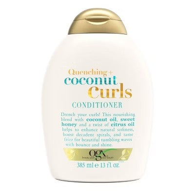 OGX Quenching+ Coconut Curls Conditioner with Coconut Oil, Citrus Oil & Honey - 13 fl oz - G12 - 1868