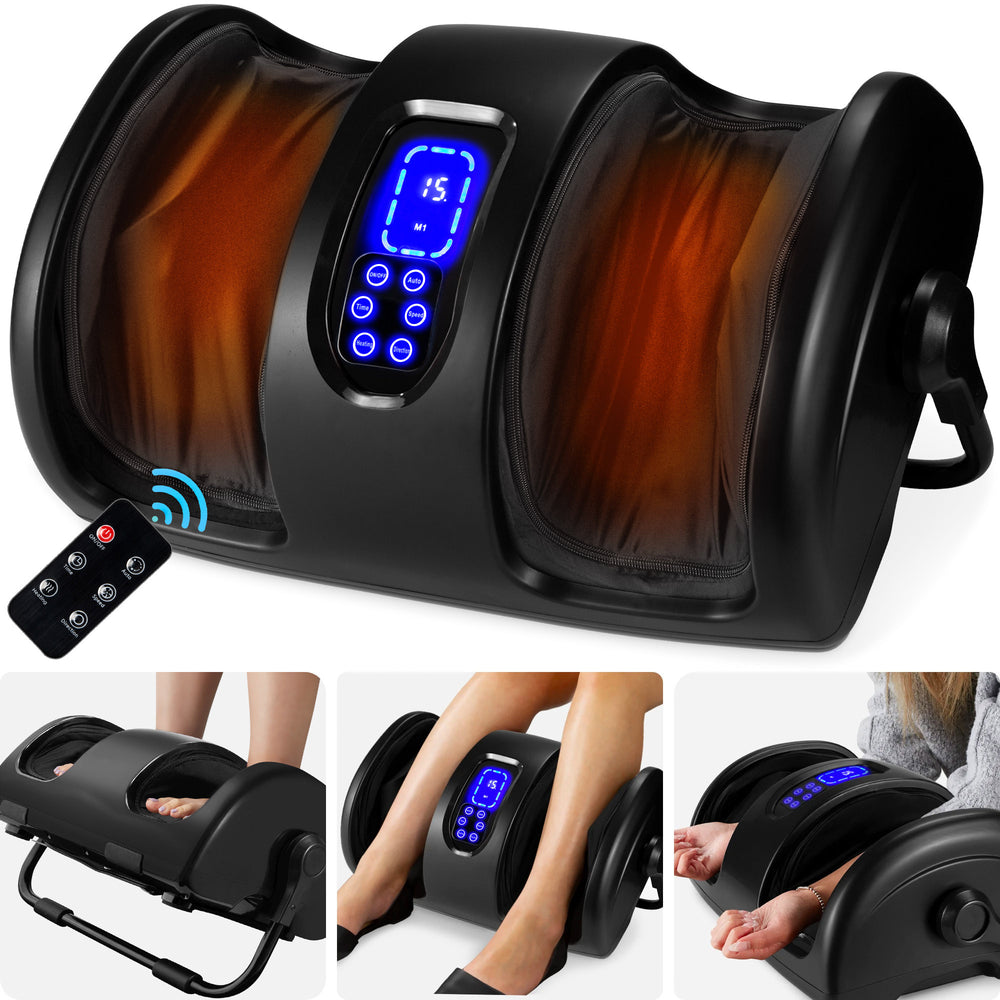 Best Choice Products Foot Massager Machine, Therapeutic Reflexology Massager w/ High-Intensity Rollers - Satin Black - A11 - 1488