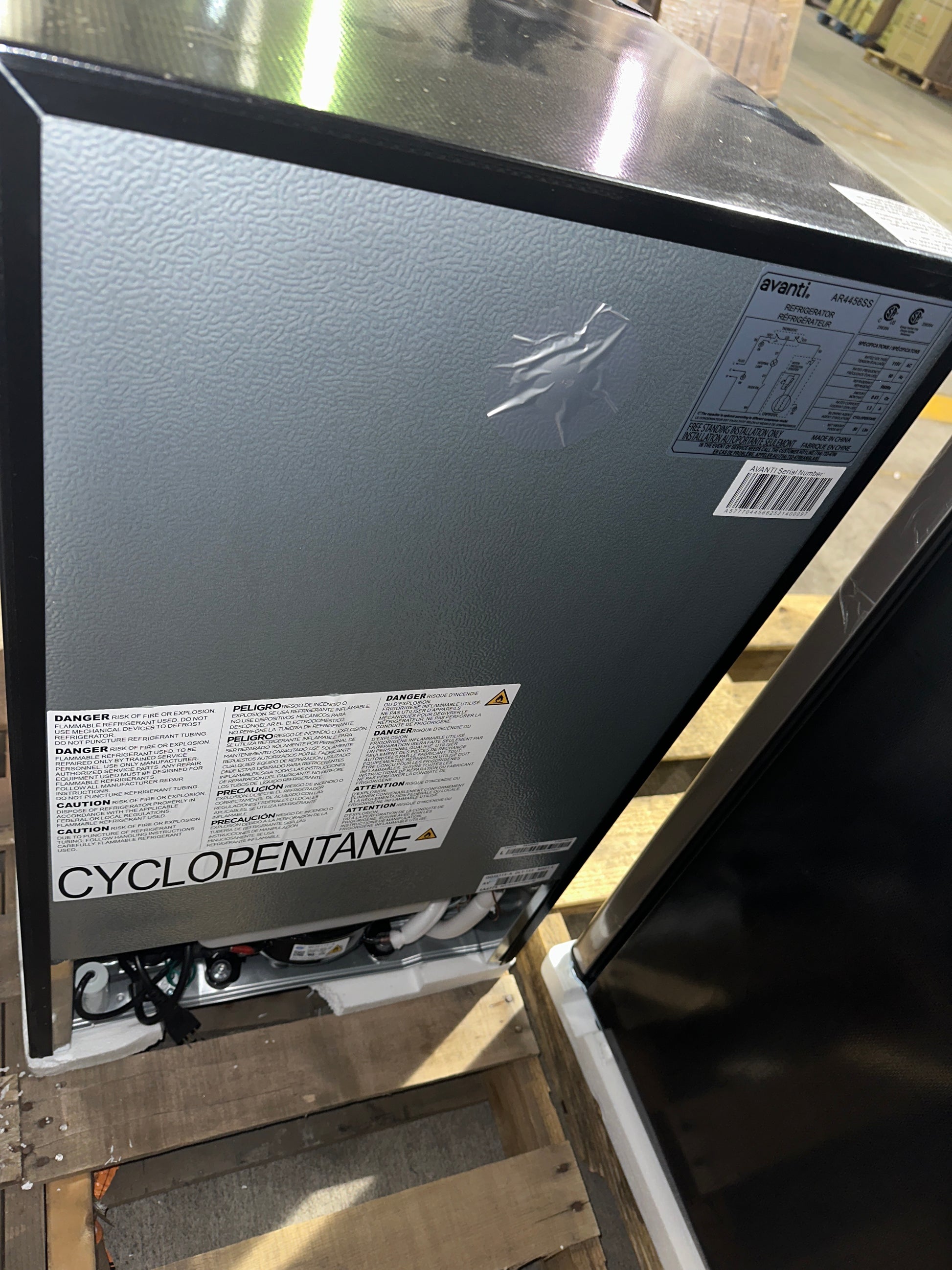 Avanti Model Rm4436ss - 4.4 Cf Counterhigh Refrige - untested (L26)