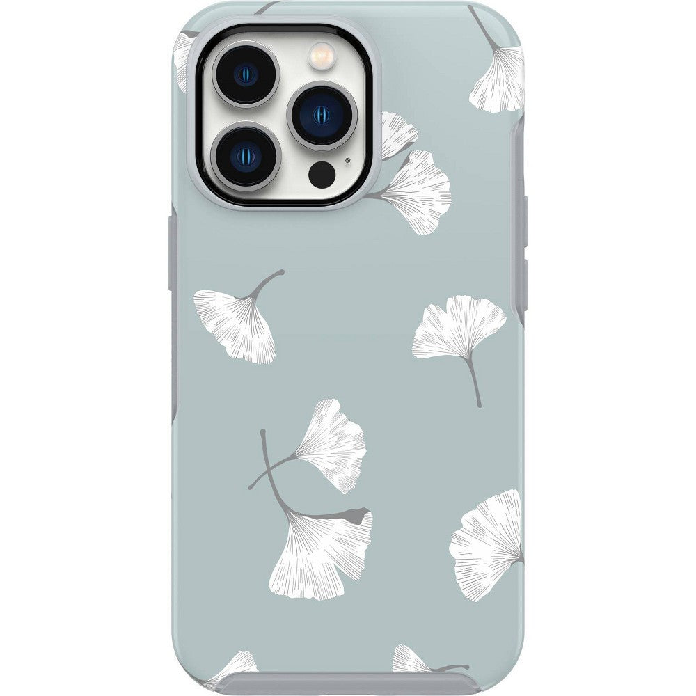 OtterBox iPhone 13 Pro Symmetry Series Case - Gingko Gray: Bump-Resistant Leaf Design - K1 - 1434