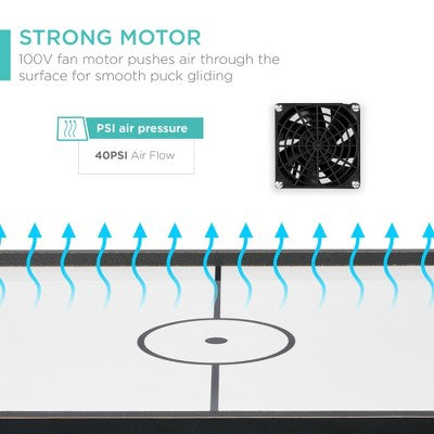 Best Choice Products 40in Air Hockey Arcade Table w/ 100V Motor, Electric Fan, 2 Strikers, 2 Pucks - Arcade - E9 - 1050
