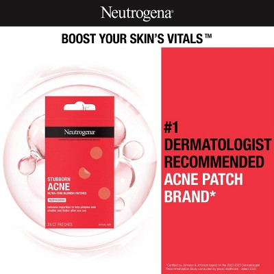 (Lot of 2) Neutrogena Stubborn Acne Patches - Ultra-Thin Hydrocolloid Spot Stickers - 24ct - K3 - 1444